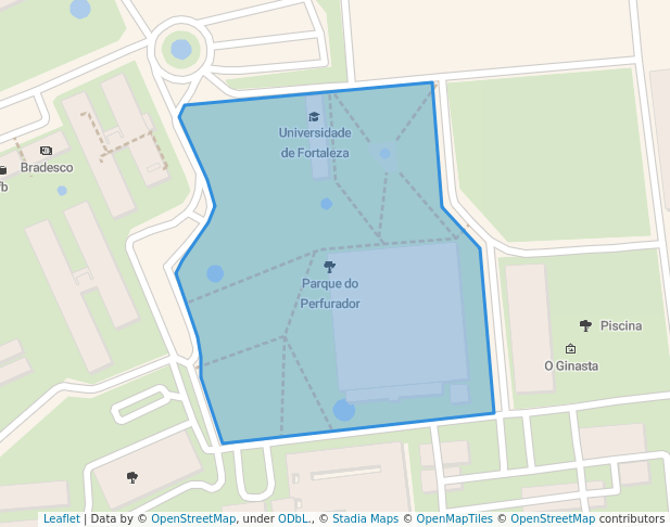 walking in Parque do Perfurador map in Fortaleza