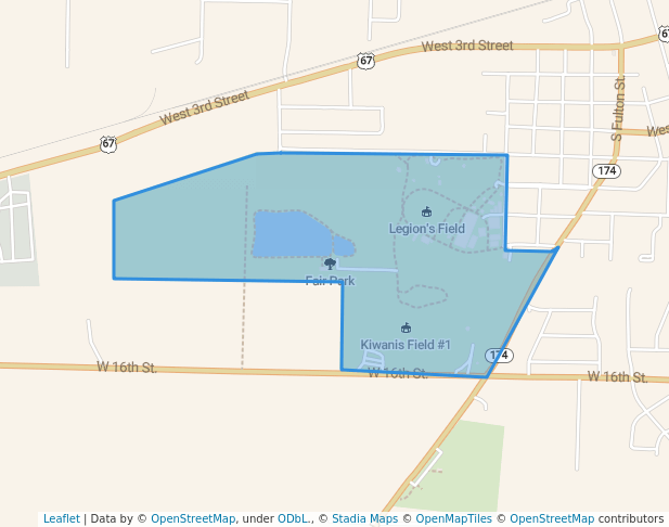 walking in Fair Park map in Hope