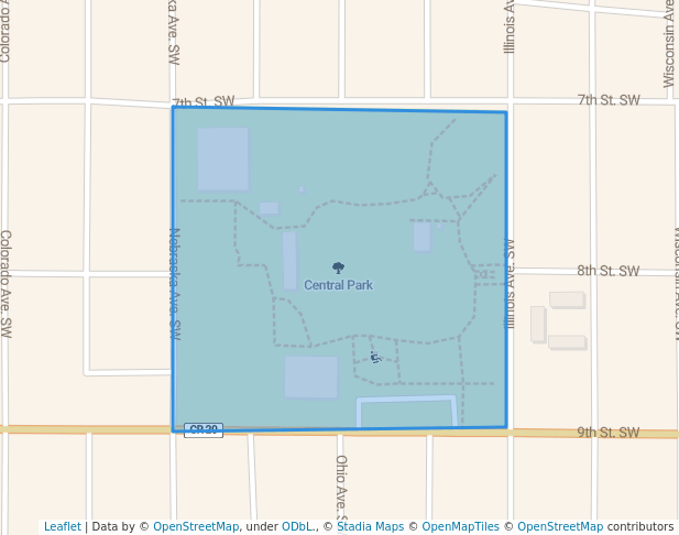 walking in Central Park map in Huron