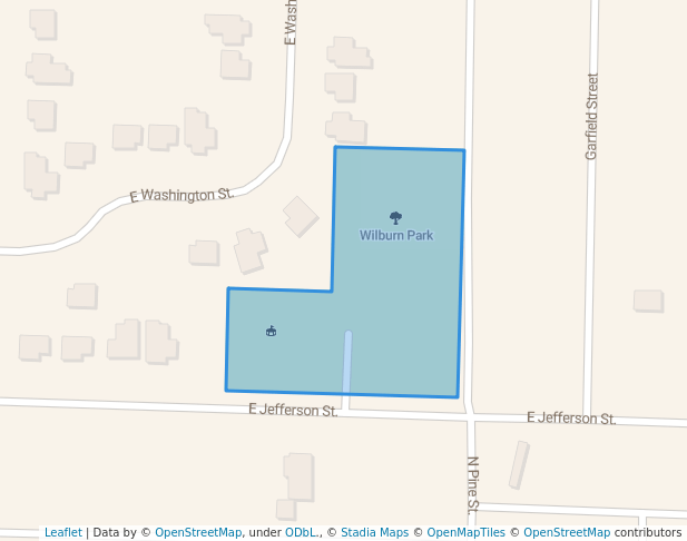 walking in Wilburn Park map in Pana
