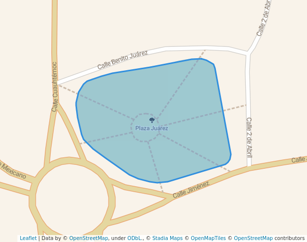 walking in Plaza Juárez map in Monclova