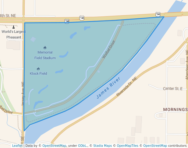 walking in Memorial Park map in Huron