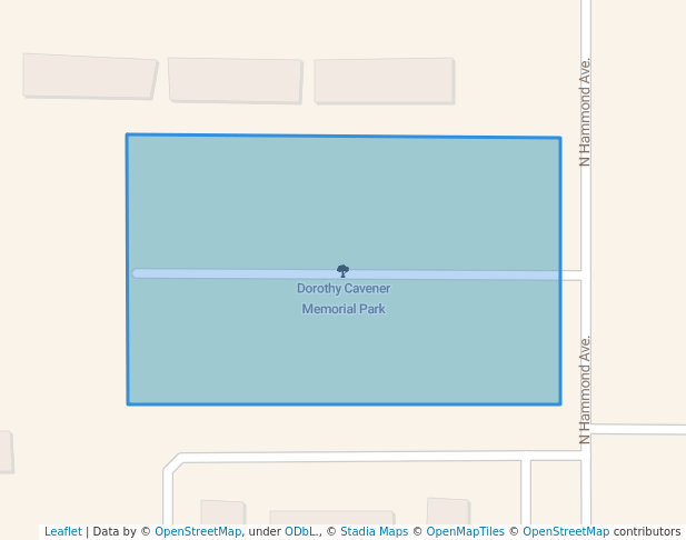 walking in Dorothy Cavener Memorial Park map in Warr Acres