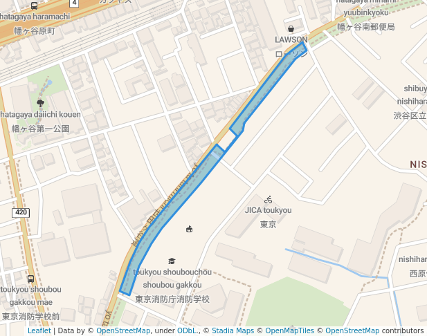 玉川上水旧水路 幡ヶ谷緑道