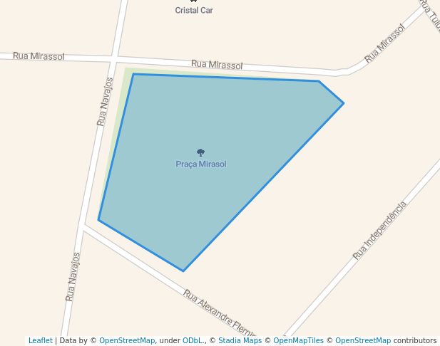 walking in Praça Mirasol map in Santo André