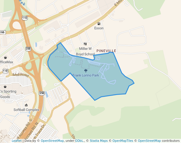 walking in Frank Lorino Park map in Morristown