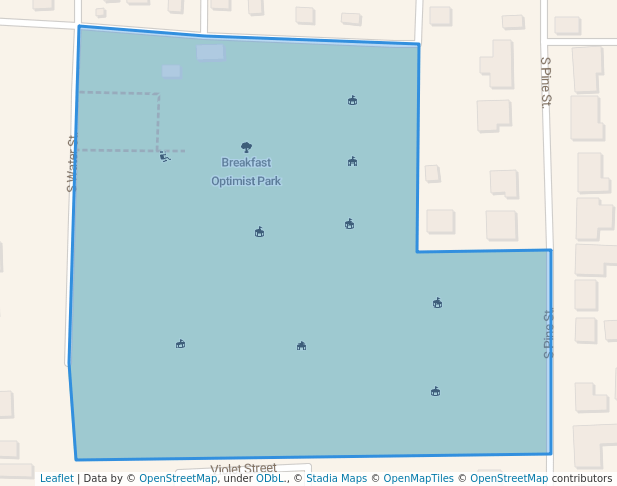walking in Breakfast Optimist Park map in Wapakoneta