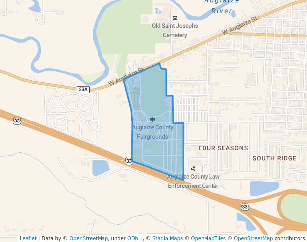 walking in Auglaize County Fairgrounds map in Wapakoneta