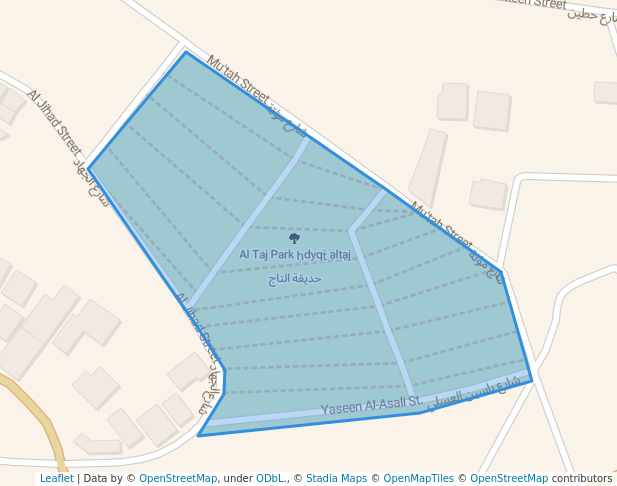 walking in Al Taj Park حديقة التاج map in Amman