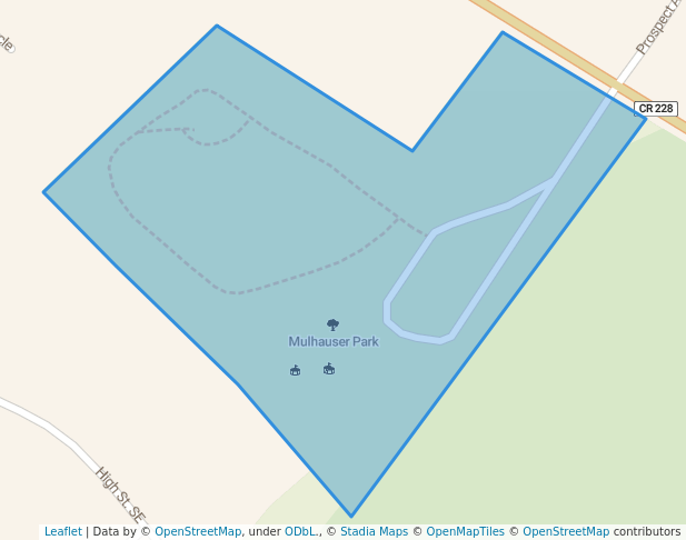walking in Mulhauser Park map in Canal Fulton