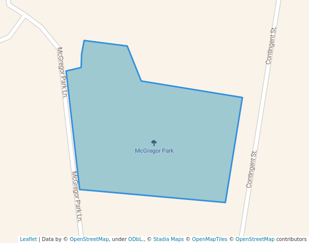 walking in McGregor Park map in Trafalgar