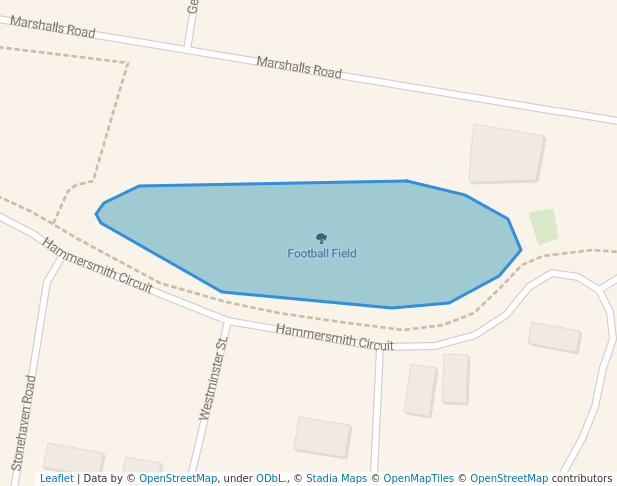 walking in Football Field map in Traralgon