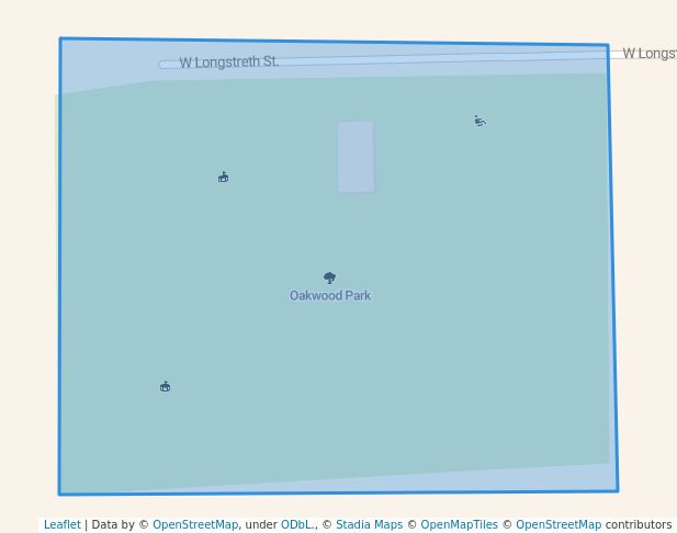 walking in Oakwood Park map in Oakwood