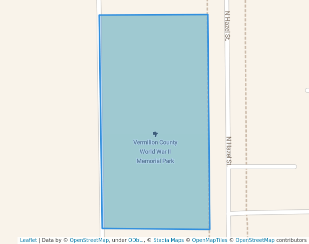 walking in Vermilion County World War II Memorial Park map in Danville