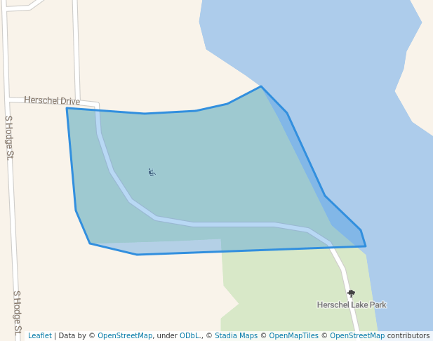 walking in Herschel Lake Park map in Tilton