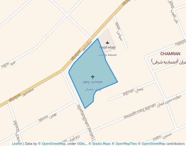 walking in پارک چمران map in Hamedan