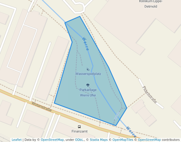 walking in Parkanlage Werre Ufer map in Detmold