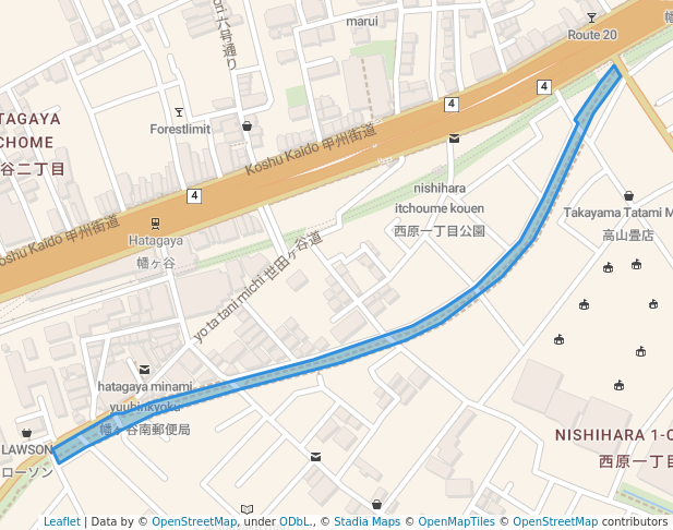 玉川上水旧水路 西原緑道