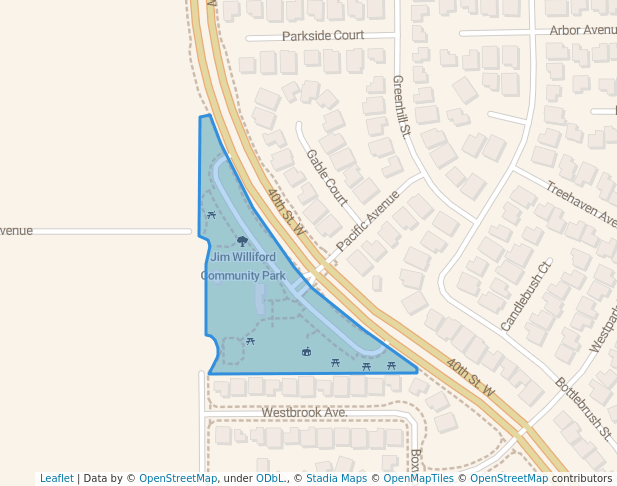 walking in Jim Williford Community Park map in Rosamond