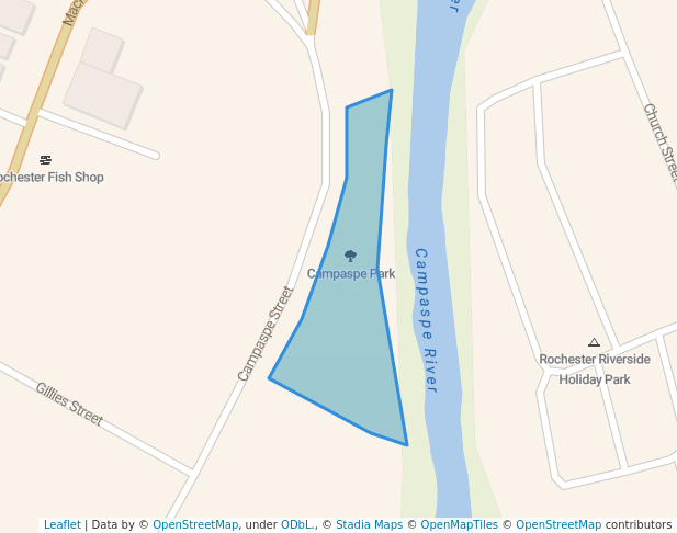 walking in Campaspe Park map in Rochester