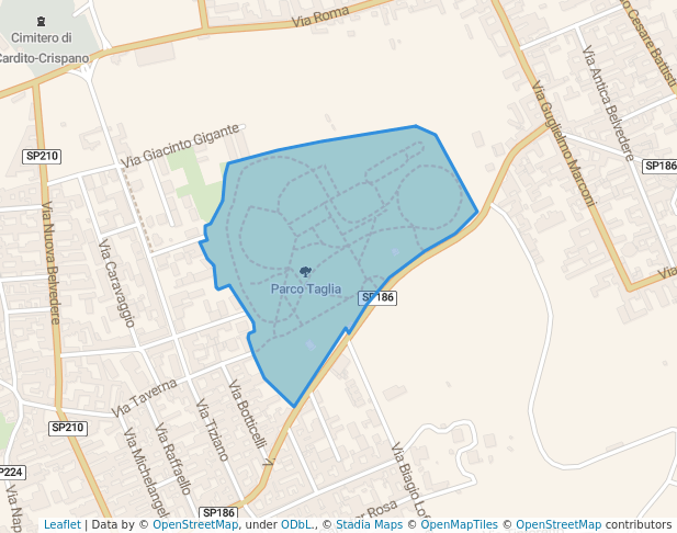 walking in Parco Taglia map in Cardito