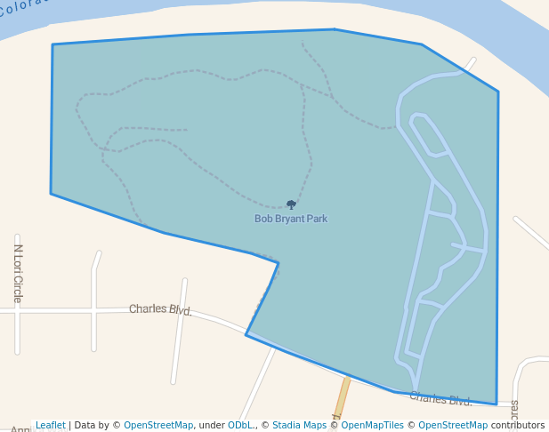 walking in Bob Bryant Park map in Bastrop