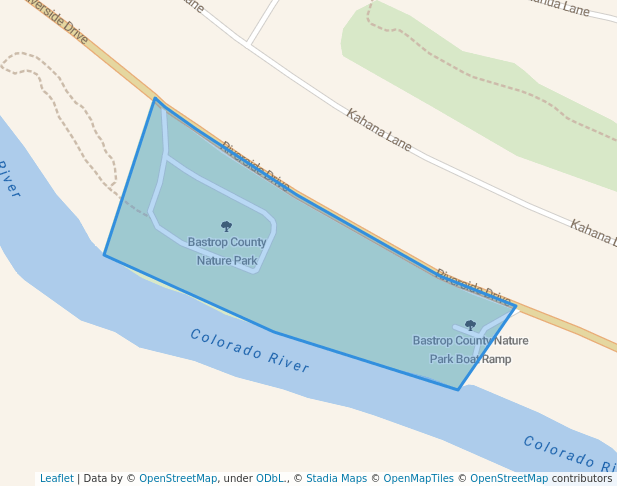 walking in Lost Pines Nature Trail Park map in Bastrop