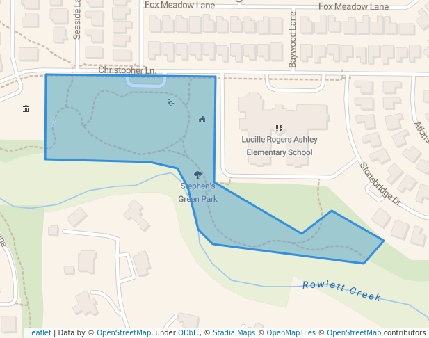 walking in Stephen's Green Park map in Frisco