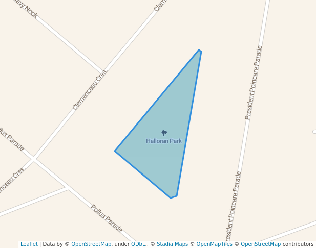 walking in Halloran Park map in Tanilba Bay