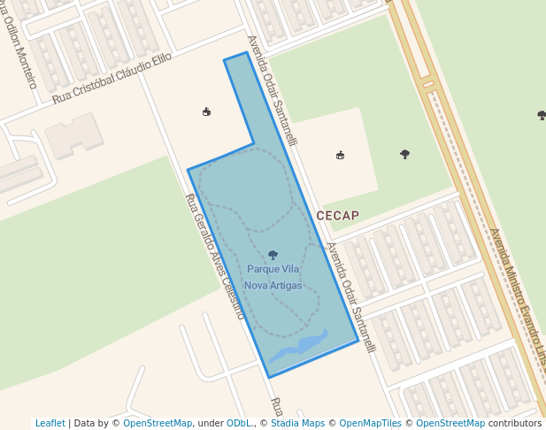 walking in Parque Vila Nova Artigas map in Guarulhos