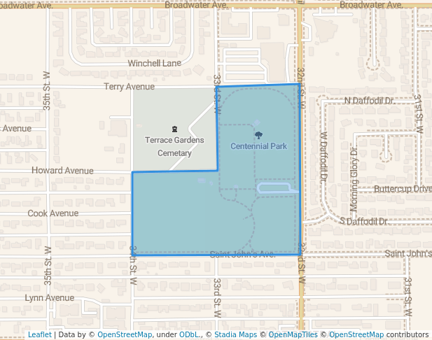 walking in Centennial Park map in Billings