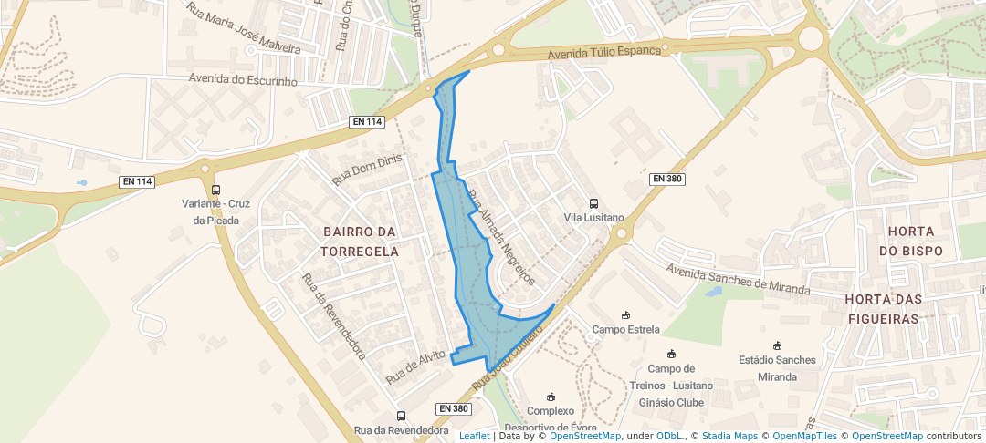 walking in Parque Vila Lusitano map in Évora