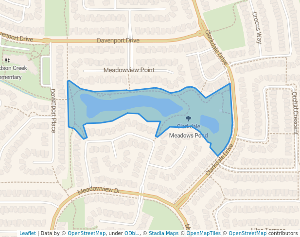 Clarkdale Meadows pond