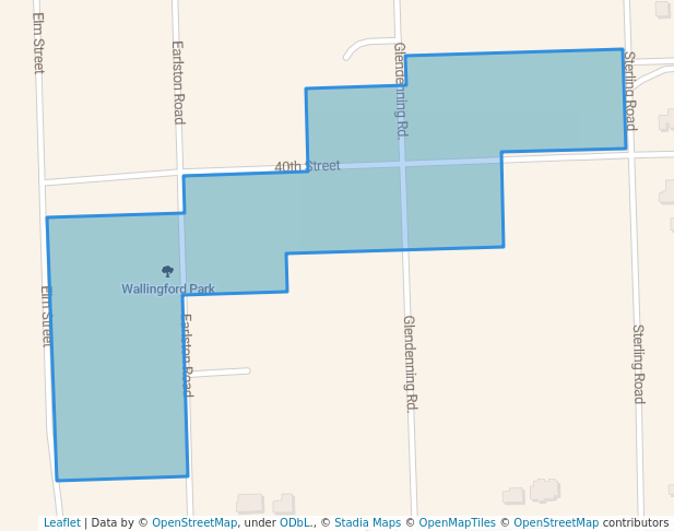 walking in Wallingford Park map in Downers Grove