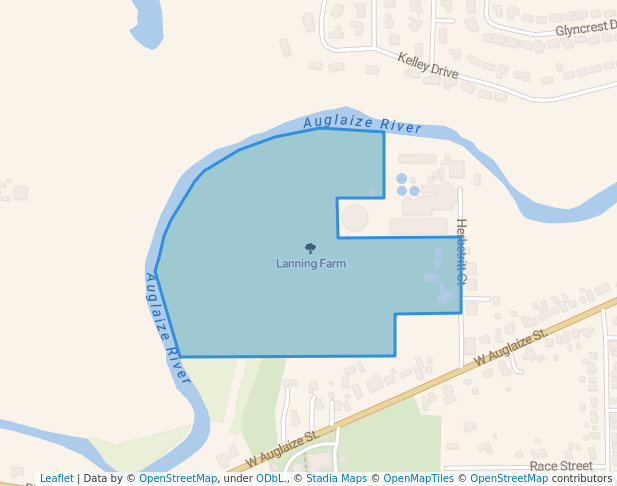 walking in Lanning Farm map in Wapakoneta