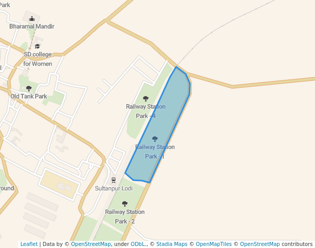walking in Railway Station Park - 1 map in Sultanpur Lodhi