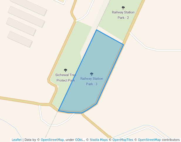 walking in Railway Station Park - 3 map in Sultanpur Lodhi