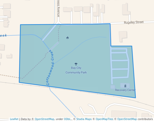 walking in Bay City Community Park map in Bay City