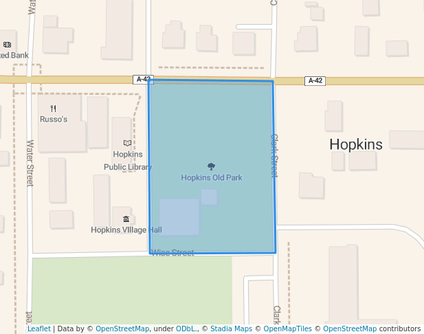 walking in Hopkins Old Park map in Hopkins