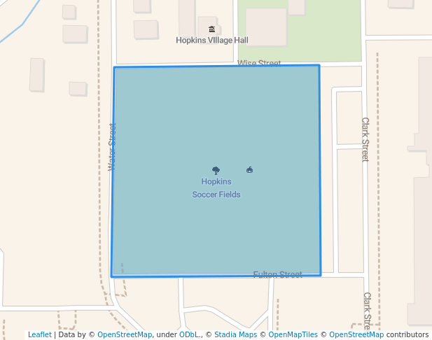 walking in Hopkins Soccer Fields map in Hopkins