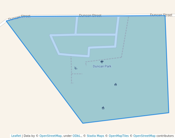 walking in Duncan Park map in Bay City