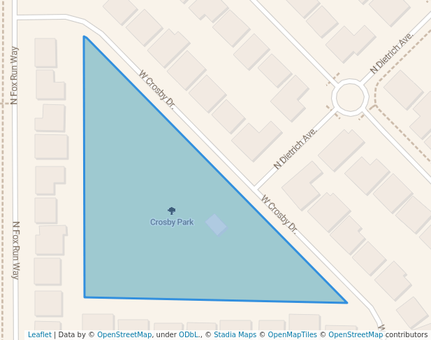 walking in Crosby Park map in Meridian