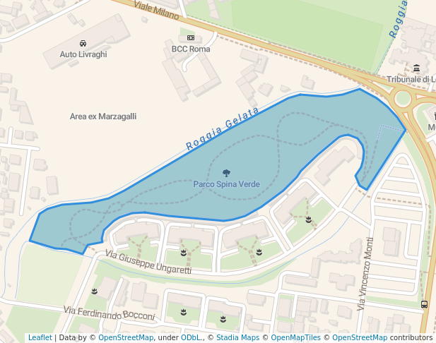 walking in Parco Spina Verde map in Lodi