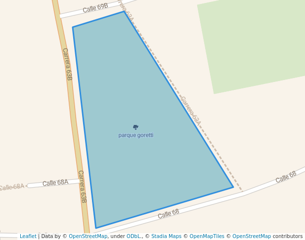 walking in parque goretti map in Bello