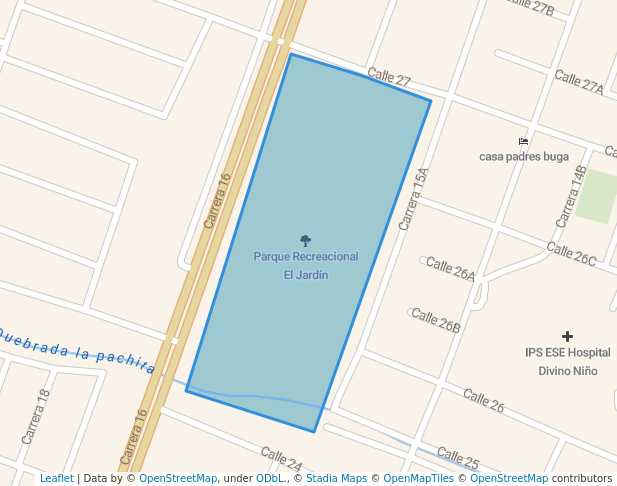 walking in Parque Recreacional El Jardín map in Guadalajara de Buga