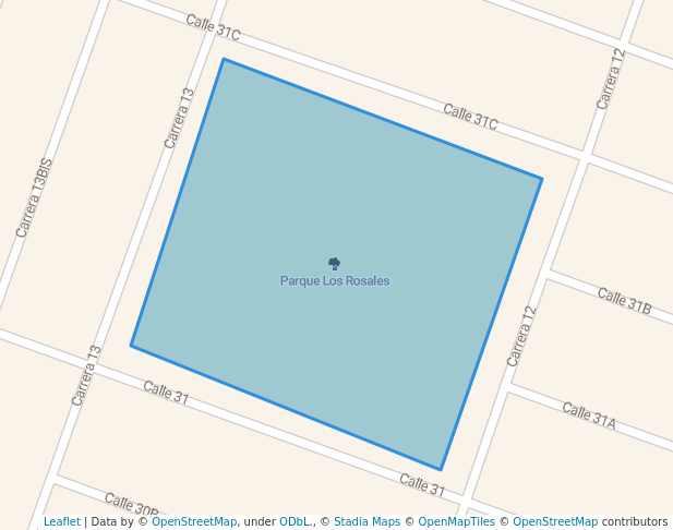 walking in Parque Los Rosales map in Guadalajara de Buga