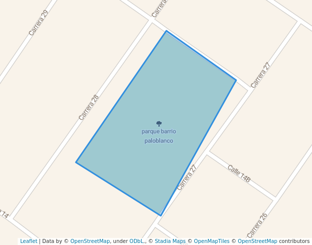 walking in parque barrio paloblanco map in Guadalajara de Buga