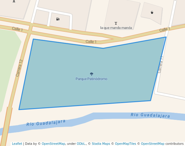 walking in Parque Patinódromo map in Guadalajara de Buga