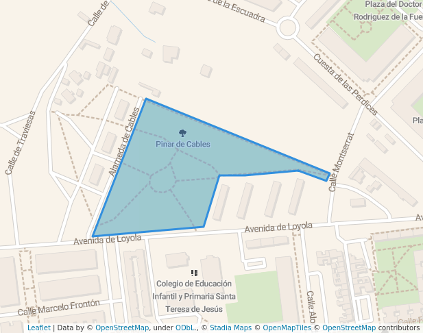 walking in Pinar de Cables map in Aranjuez