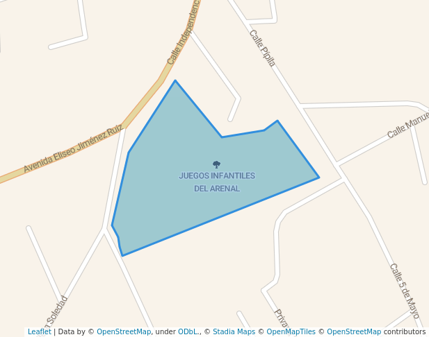 walking in JUEGOS INFANTILES DEL ARENAL map in San Lorenzo Cacaotepec